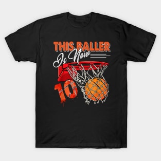 10th Birthday Basketball 10 Years Old Kids T-Shirt